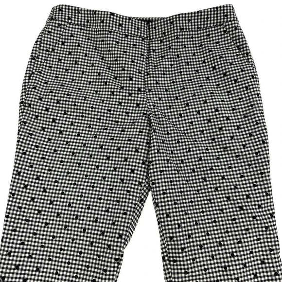 Talbots Women 8 Gingham Plaid Black White Polka Dot Wool Blend Ribbon Detail Car - Picture 13 of 16